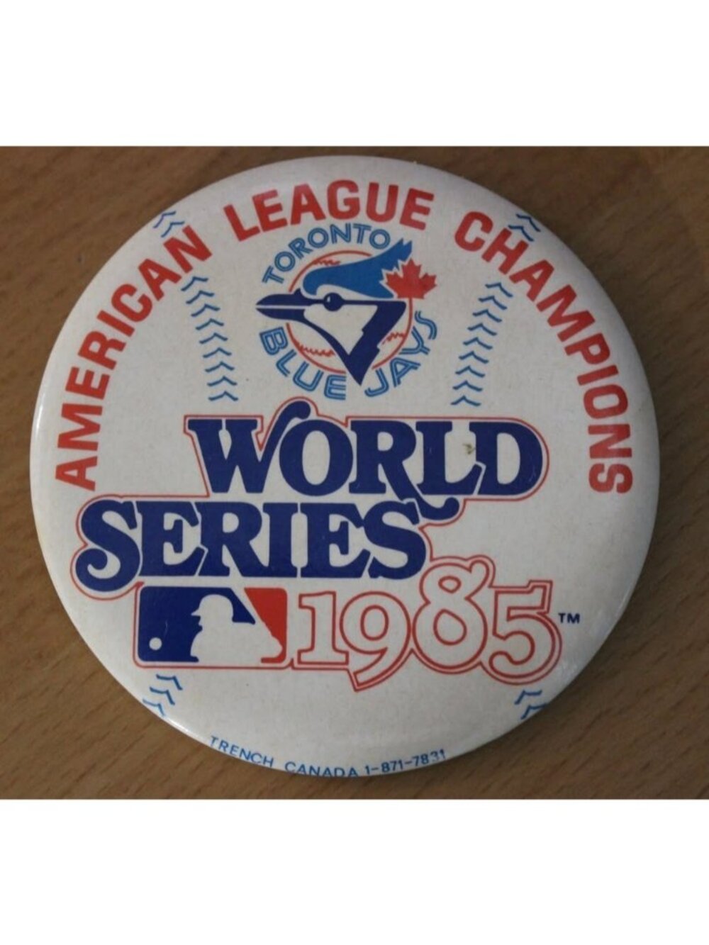 Vintage 1985 Toronto Blue Jays Phantom World Series Pin Back Button Rare MLB